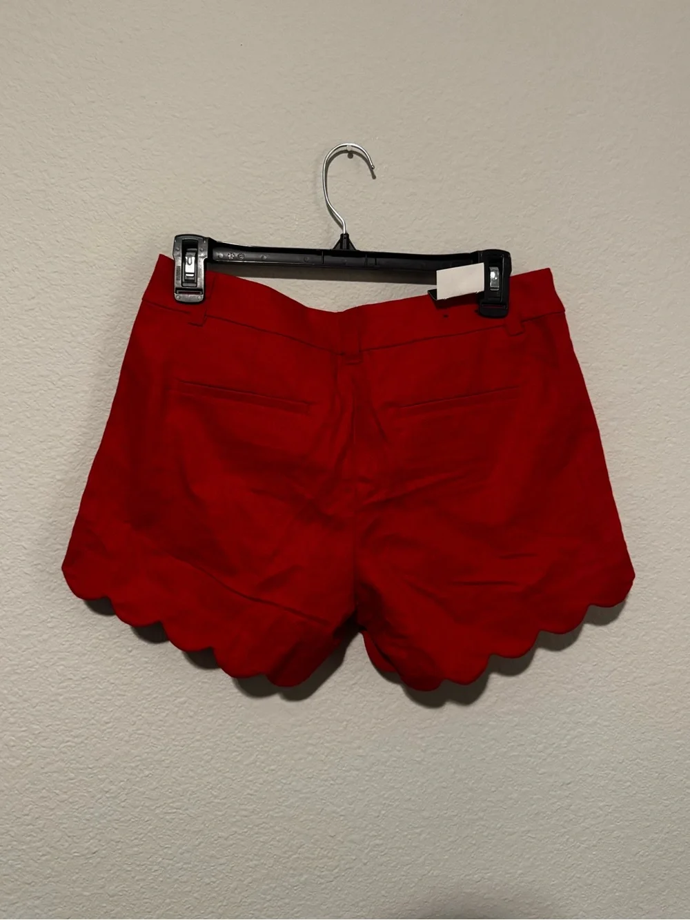 J. Crew linen blend scalloped hem shorts